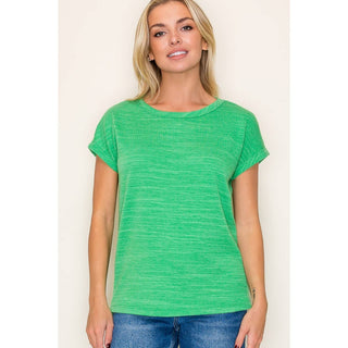 Staccato CREW NECK TEXTURED KNIT TOP Green