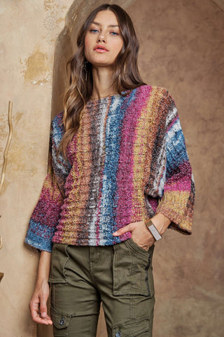 CLEARANCE - MULTI COLOR SWEATER TOP