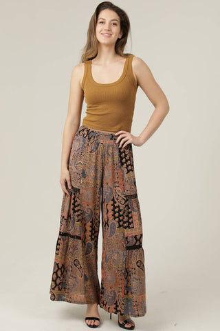 Angie WIDE LEG PANTS WITH LACE INSERTS