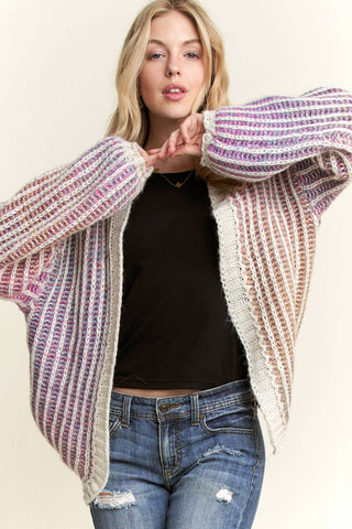 CLEARANCE MULTI COLOR OMBRE SWEATER CARDIGAN
