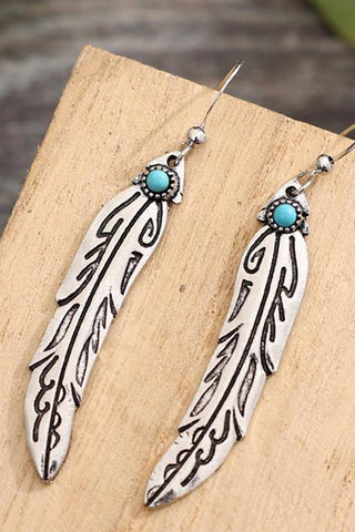 Feather Turquoise Earrings