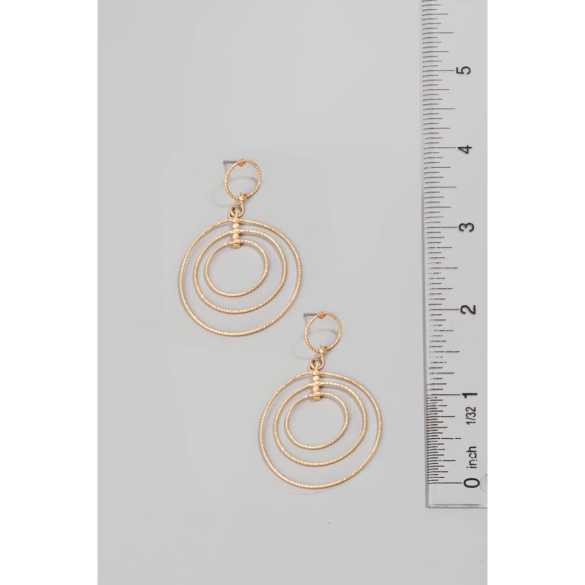 Layered Textured Hoop Dangle Earrings