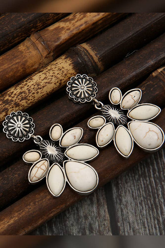 Flower Shaped Decor Drop Earrings