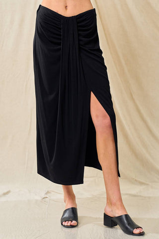 Ruched Detail Midi Skirt - 6385S
