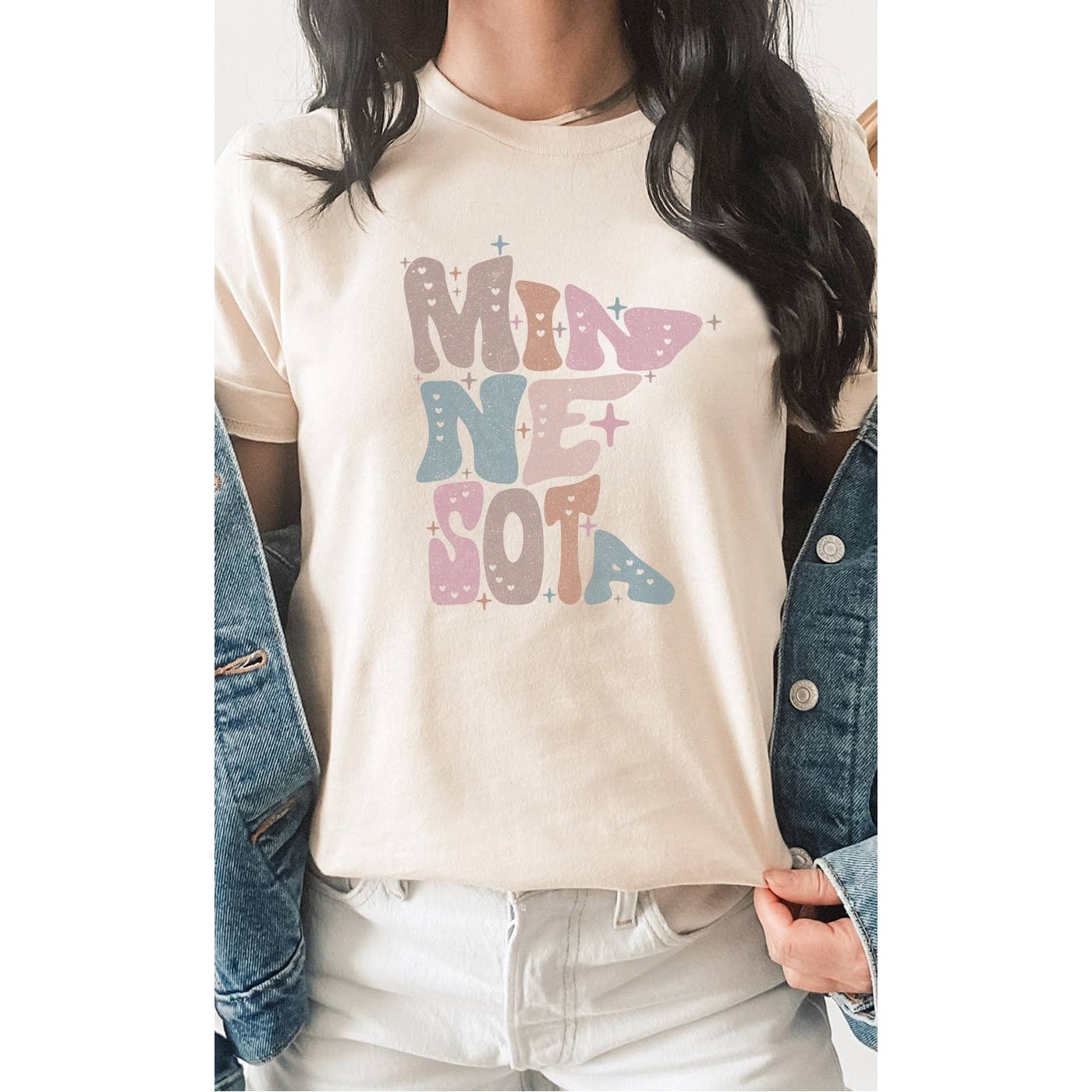 SOUTH DAKOTA Adorned, Bubble Letter, State Shape Graphic Tees