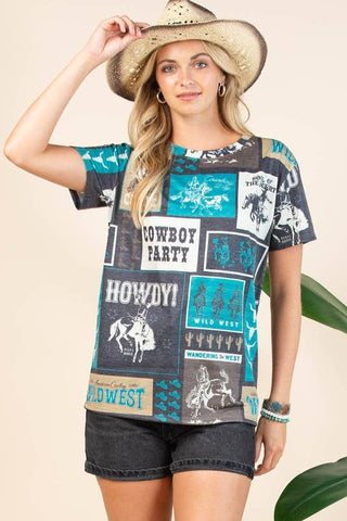 CLEARANCE PENNY WESTERN RODEO PRINT T-SHIRT
