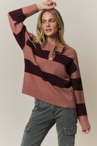Adora COZY CHIC STRIPED SWEATER