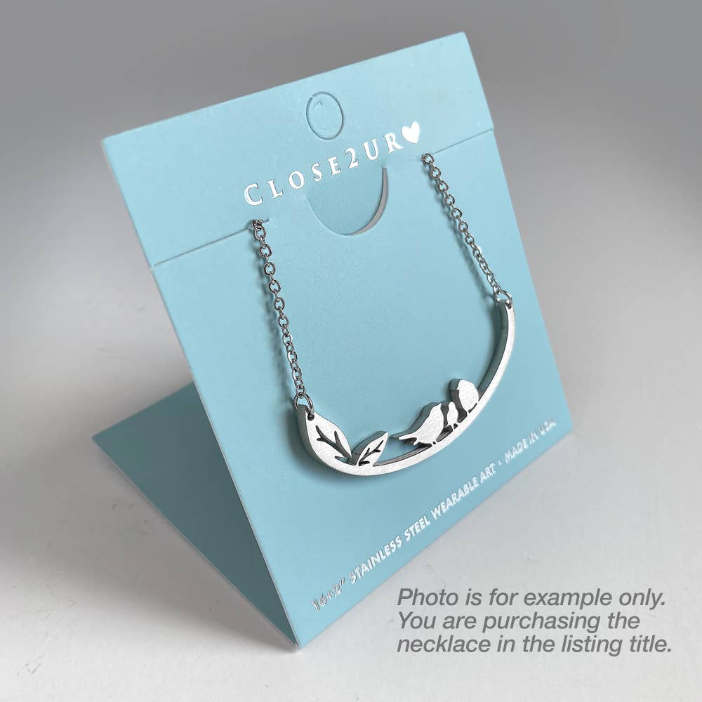 Bison in Mountains Stainless Steel Necklace