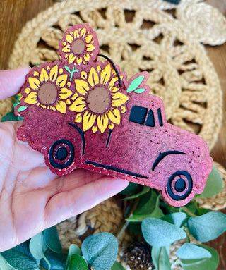 Sunflower Truck Car Freshie