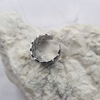 Adjustable Stainless Steel Flower Of Life Ring