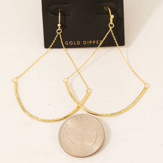 Gold Dipped Crescent Dangle Earrings