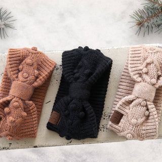 CC Crafted Pom Detail Head Wrap headband ear warmer