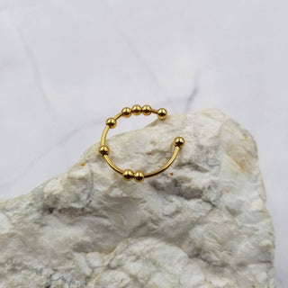 Stainless Steel Bead Fidget Spinner Rings