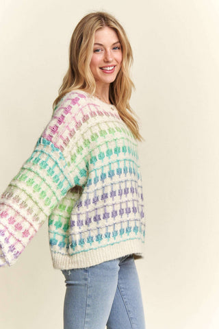 ***CLEARANCE *** Adora MULTI COLOR OMBRE SWEATER TOP