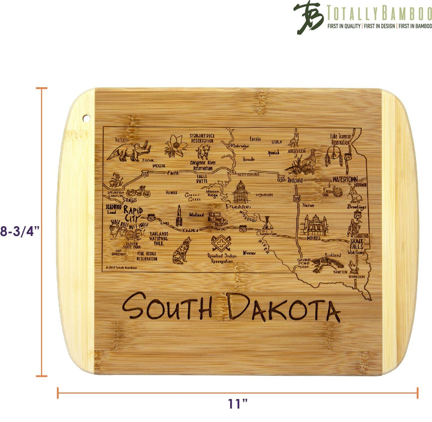 A Slice of Life South Dakota 11" Cutting & Serving Board