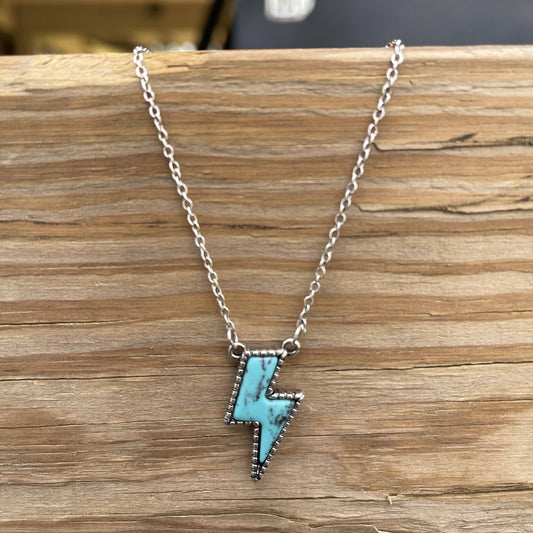 Lightning Bolt Turquoise Necklace