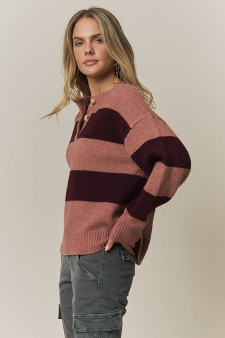 Adora COZY CHIC STRIPED SWEATER