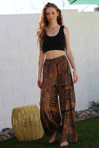 Angie WIDE LEG PANTS WITH LACE INSERTS