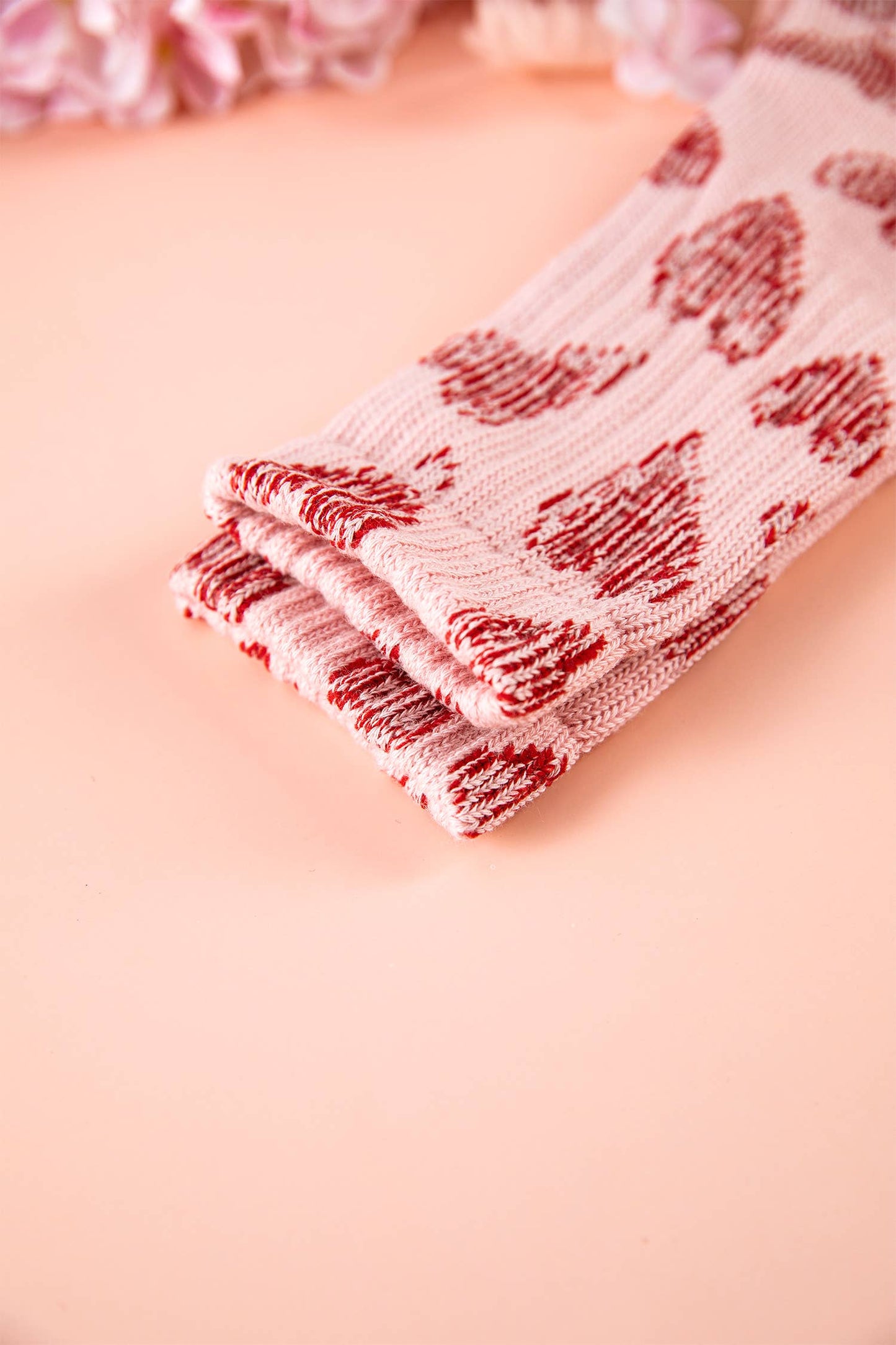 Vintage Heart Pattern Combed Cotton Socks