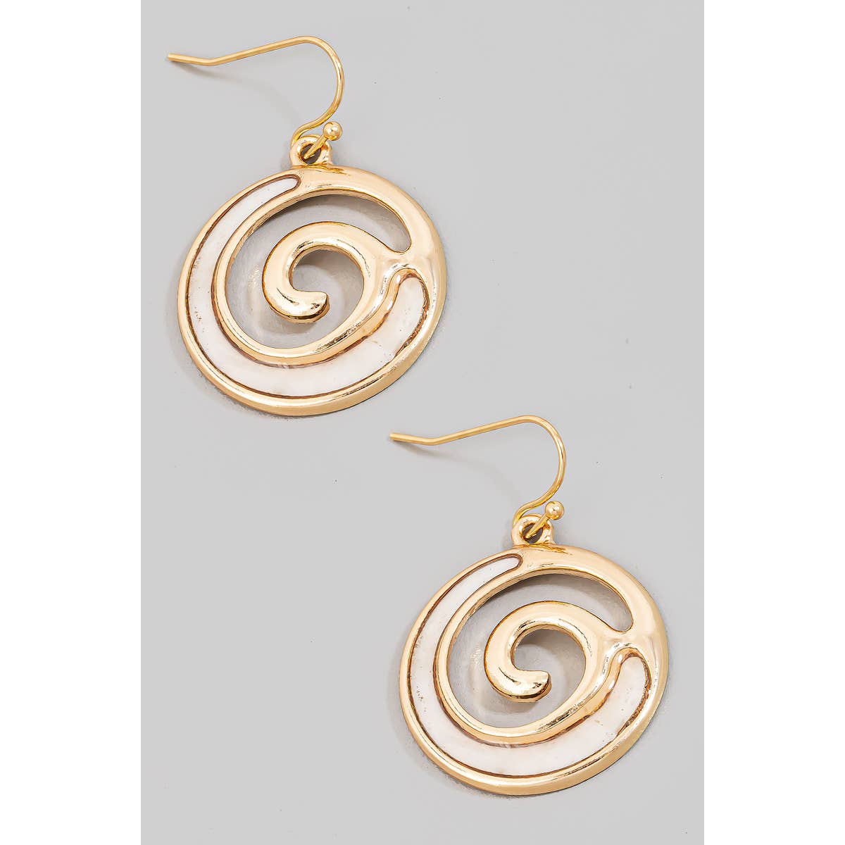 Seashell Swirl Hoop Dangle Earrings