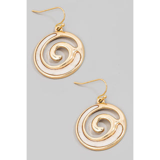 Seashell Swirl Hoop Dangle Earrings