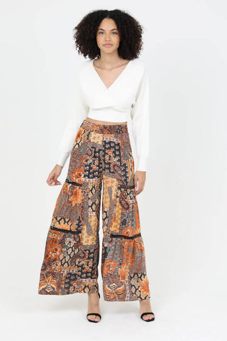 Angie WIDE LEG PANTS WITH LACE INSERTS