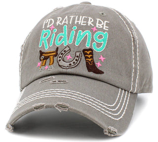 I'd Rather Be Riding Vintage Ballcap hat