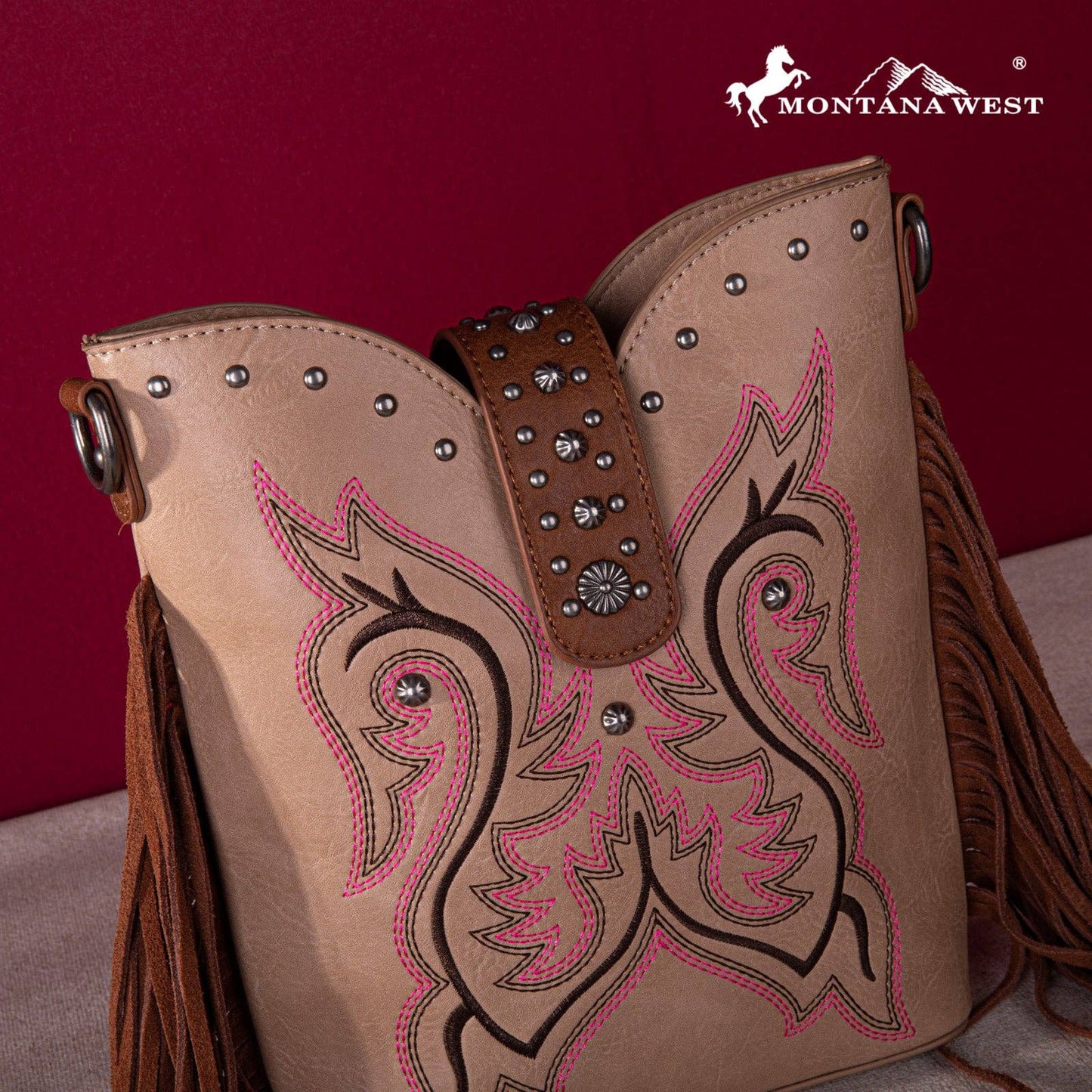 MW1247-9360  Montana West Embroidered Fringe Collection Boot