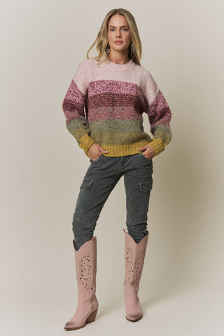 Adora COLORBLOCK KNIT PULLOVER SWEATER -