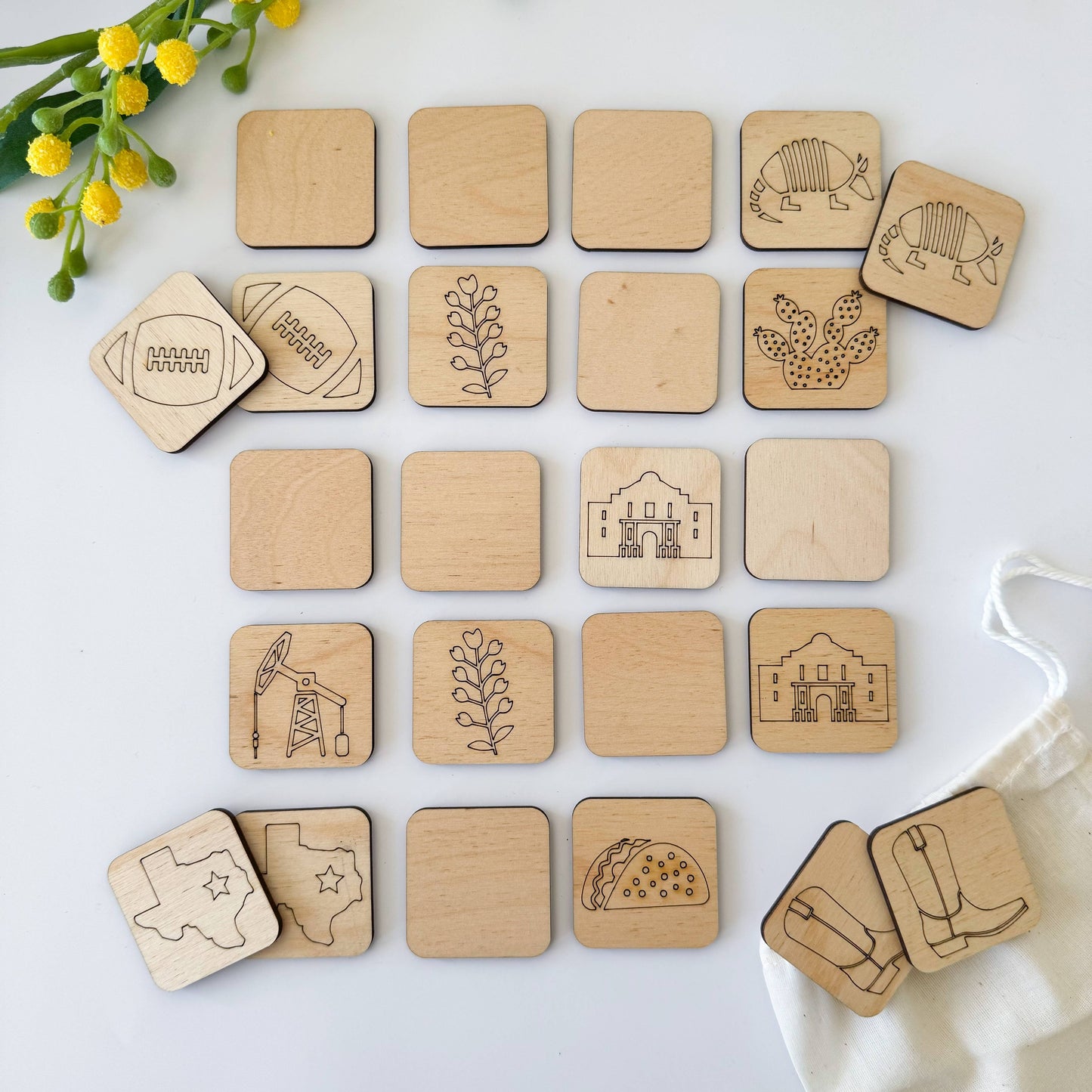 State Memory Matching Game - Wood Memory Game SOUTH DAKOTA