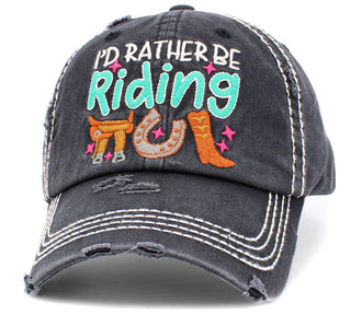 I'd Rather Be Riding Vintage Ballcap hat