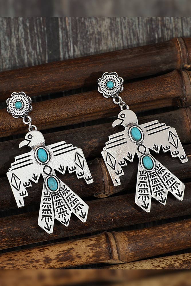 Turquoise Earle Metal Earrings