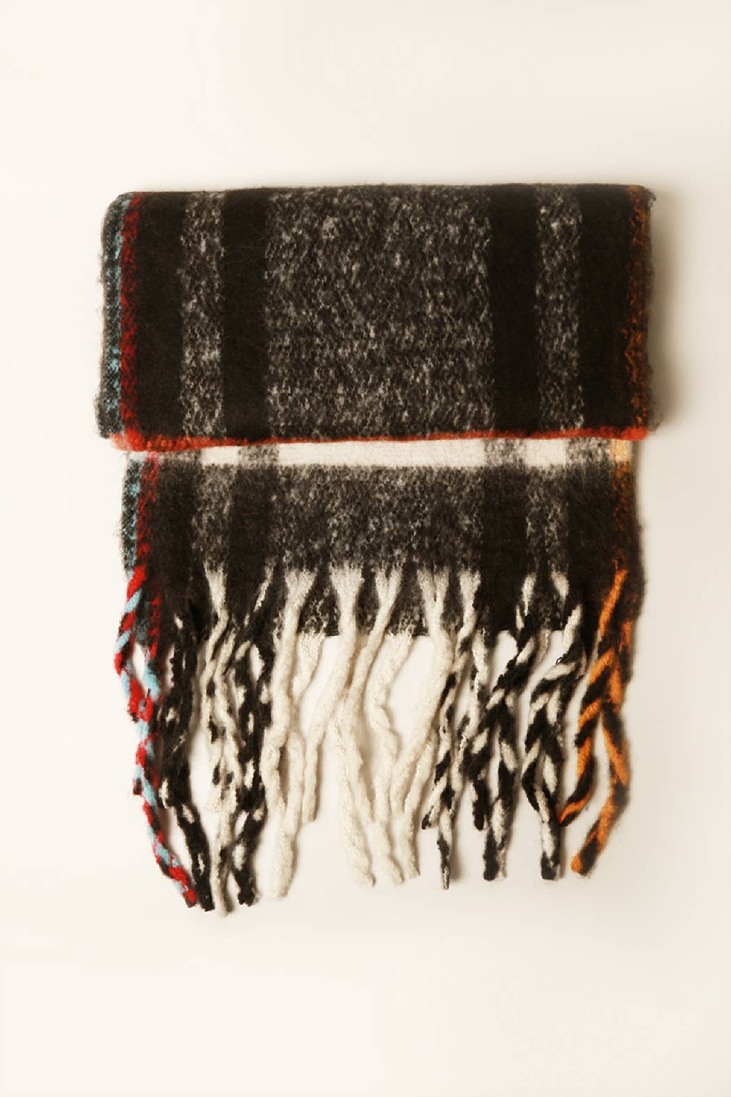 Women's Multi Stripe Cozy Scarf w Fringe