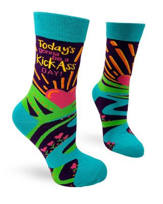 Today's Gonna Be a Kick Ass Day! Women's Crew Socks