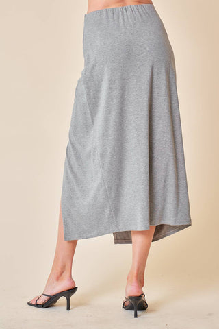 Ruched Detail Midi Skirt - 6385S