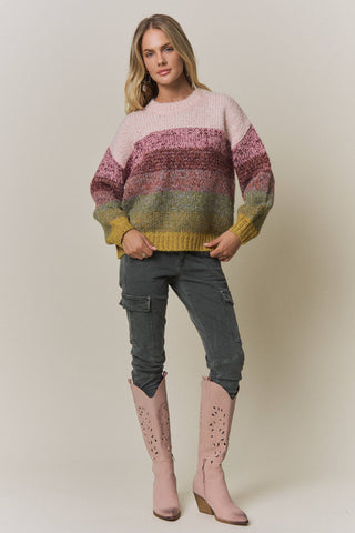 Adora COLORBLOCK KNIT PULLOVER SWEATER -