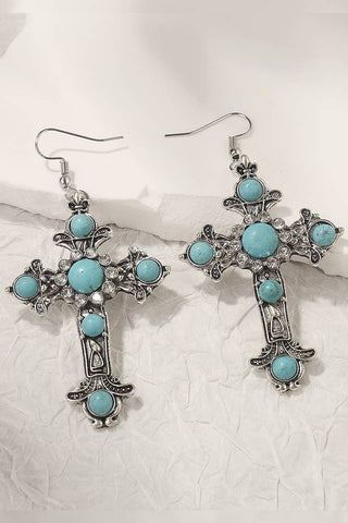 Turquoise Cross Earrings