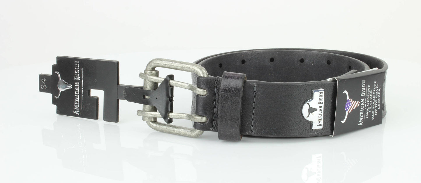 Double Prong Full Grain Leather Belt ABB 008
