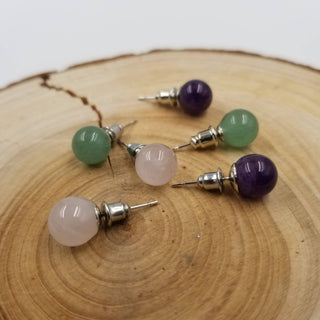 Natural Stone Beads Stud