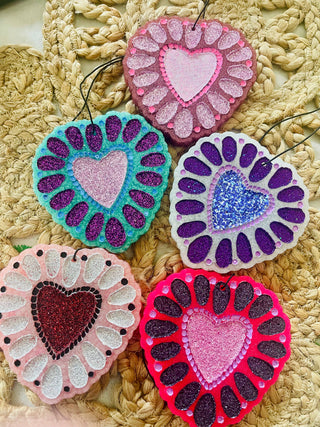 Squash Blossom Heart Car Freshie