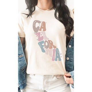 SOUTH DAKOTA Adorned, Bubble Letter, State Shape Graphic Tees