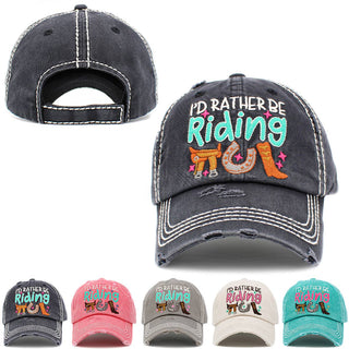 I'd Rather Be Riding Vintage Ballcap hat