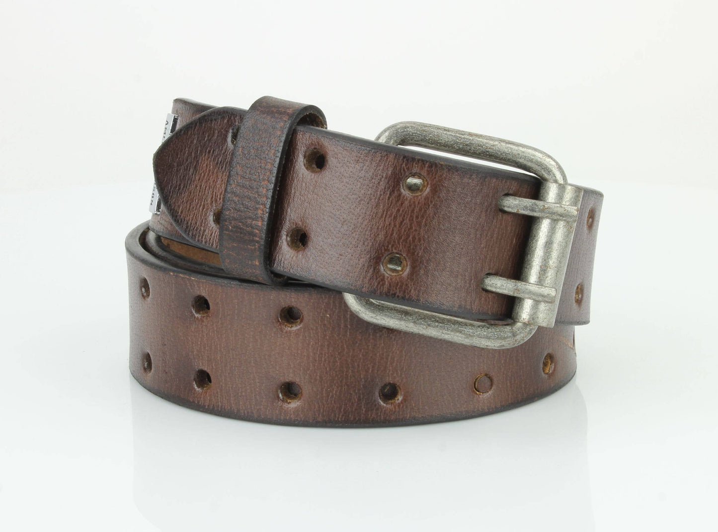 Double Prong Full Grain Leather Belt ABB 008