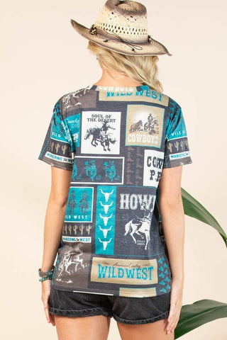 CLEARANCE PENNY WESTERN RODEO PRINT T-SHIRT