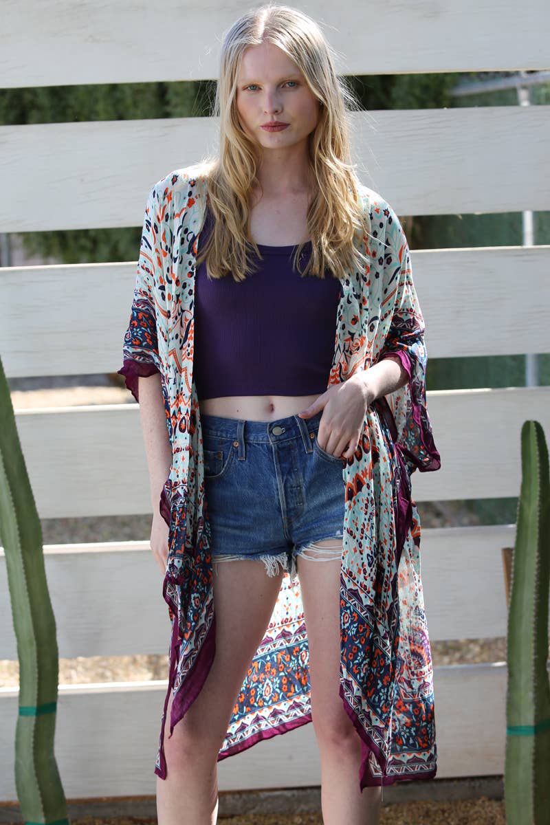 Multi-color bohemian KIMONO by Angie