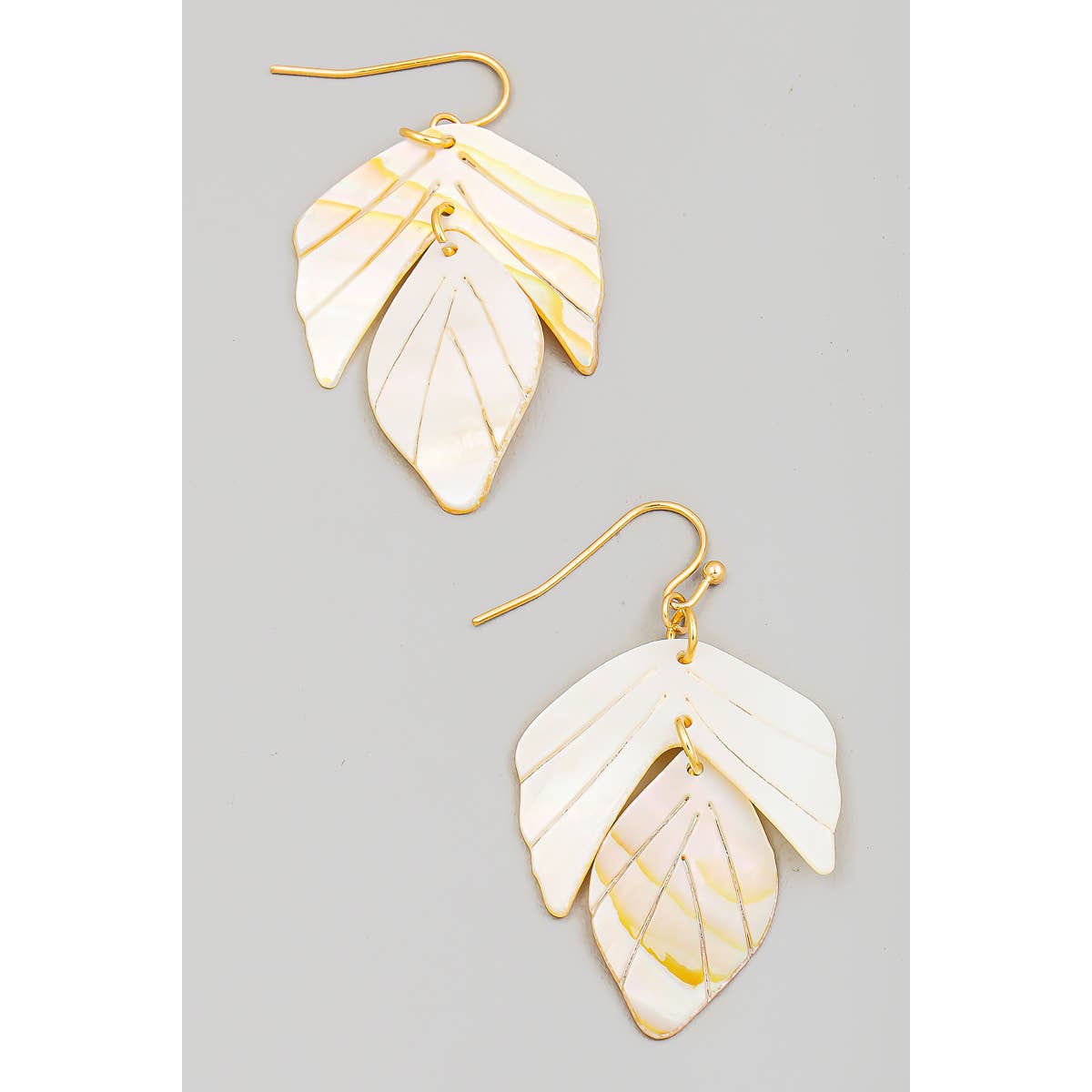 Seashell Leaf Dangle Earrings