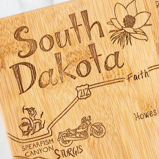 Destination South Dakota Cutting Board with Engraved Artwork