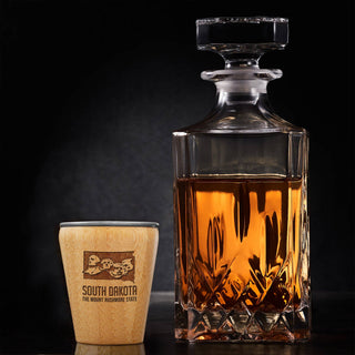 South Dakota Engraved Shot Glass, Bamboo & Stainless Steel