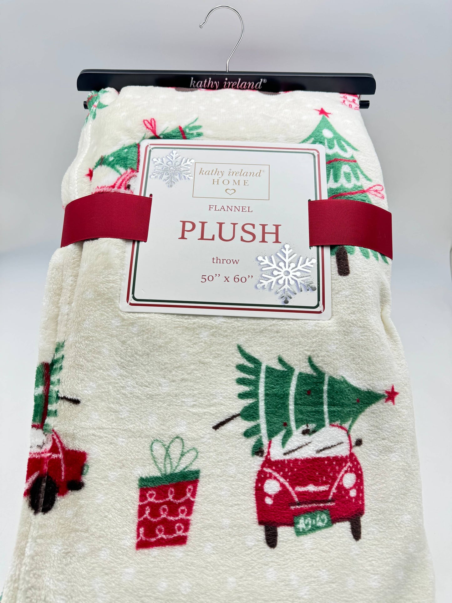 Kathy Ireland Christmas Flannel Fleece Plush Throw Blanket