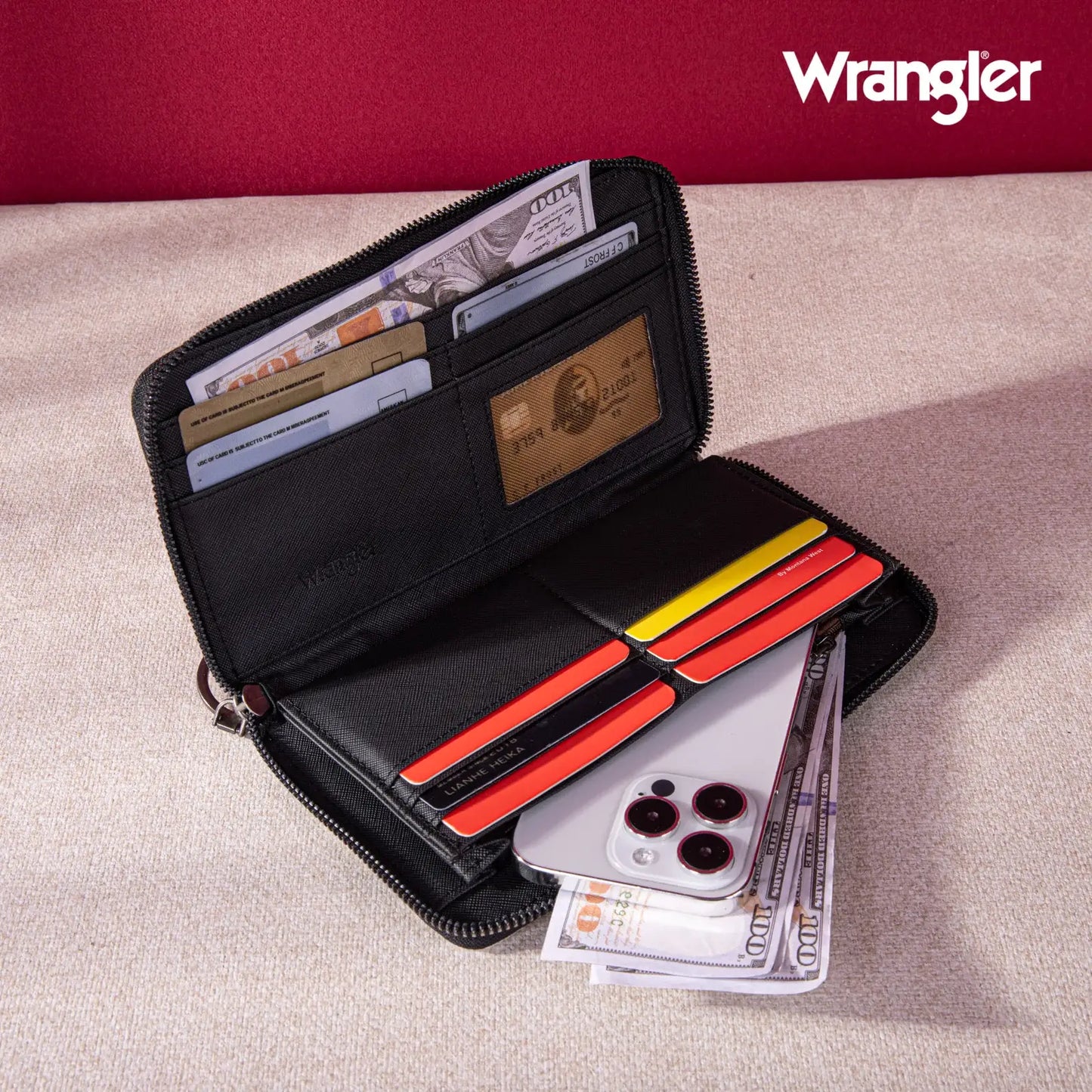 Wrangler Southwestern Art Print Wallet - Black